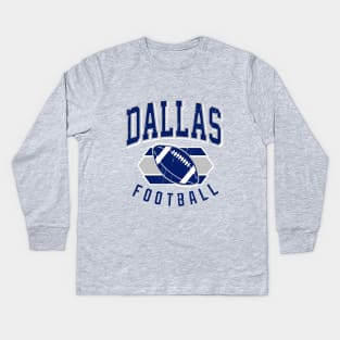 Vintage Dallas Football Kids Long Sleeve T-Shirt